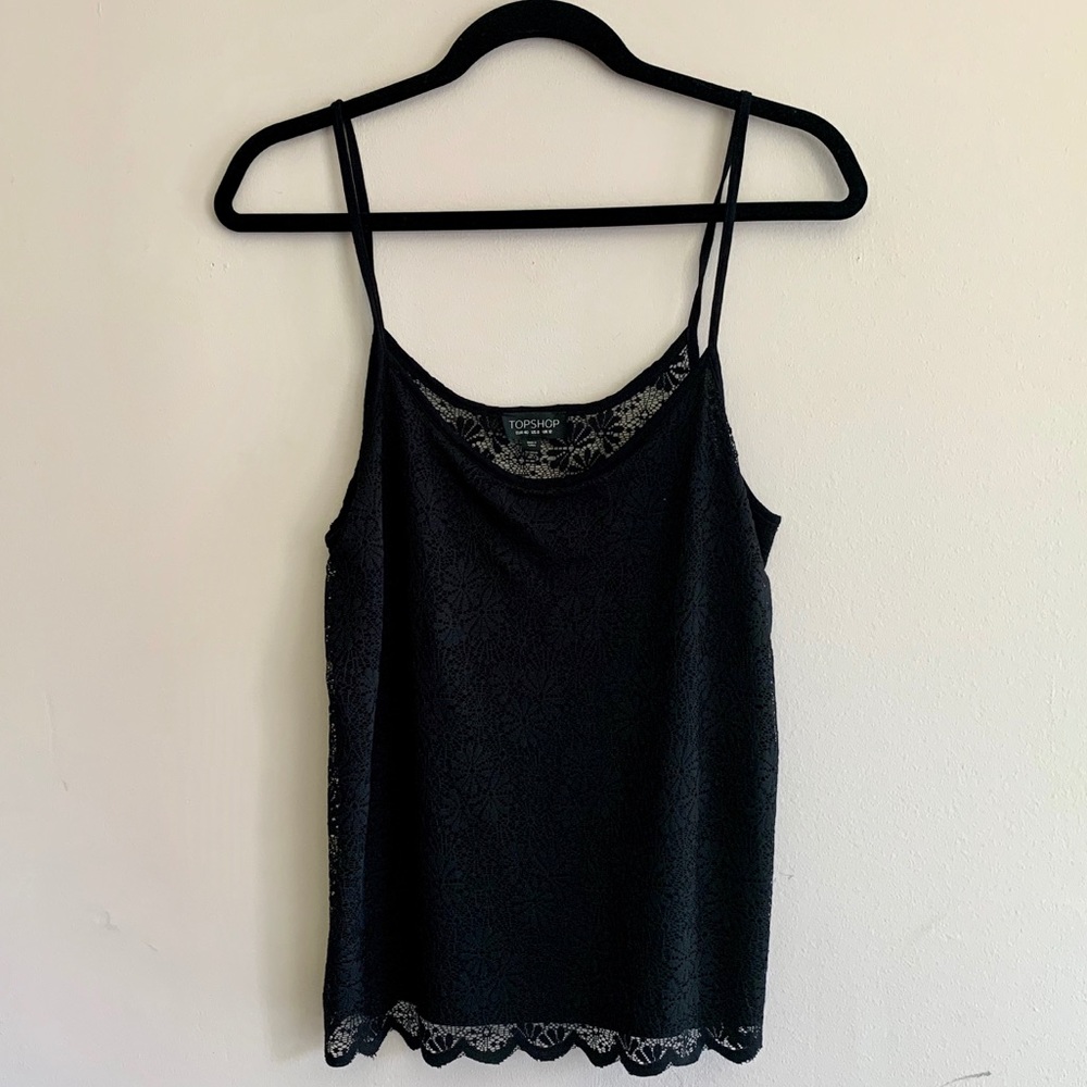 Topshop Black Floral Cami